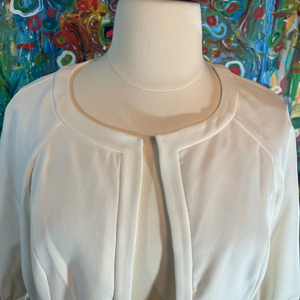 Ivory Crepe Jacket - Picture 2 of 7